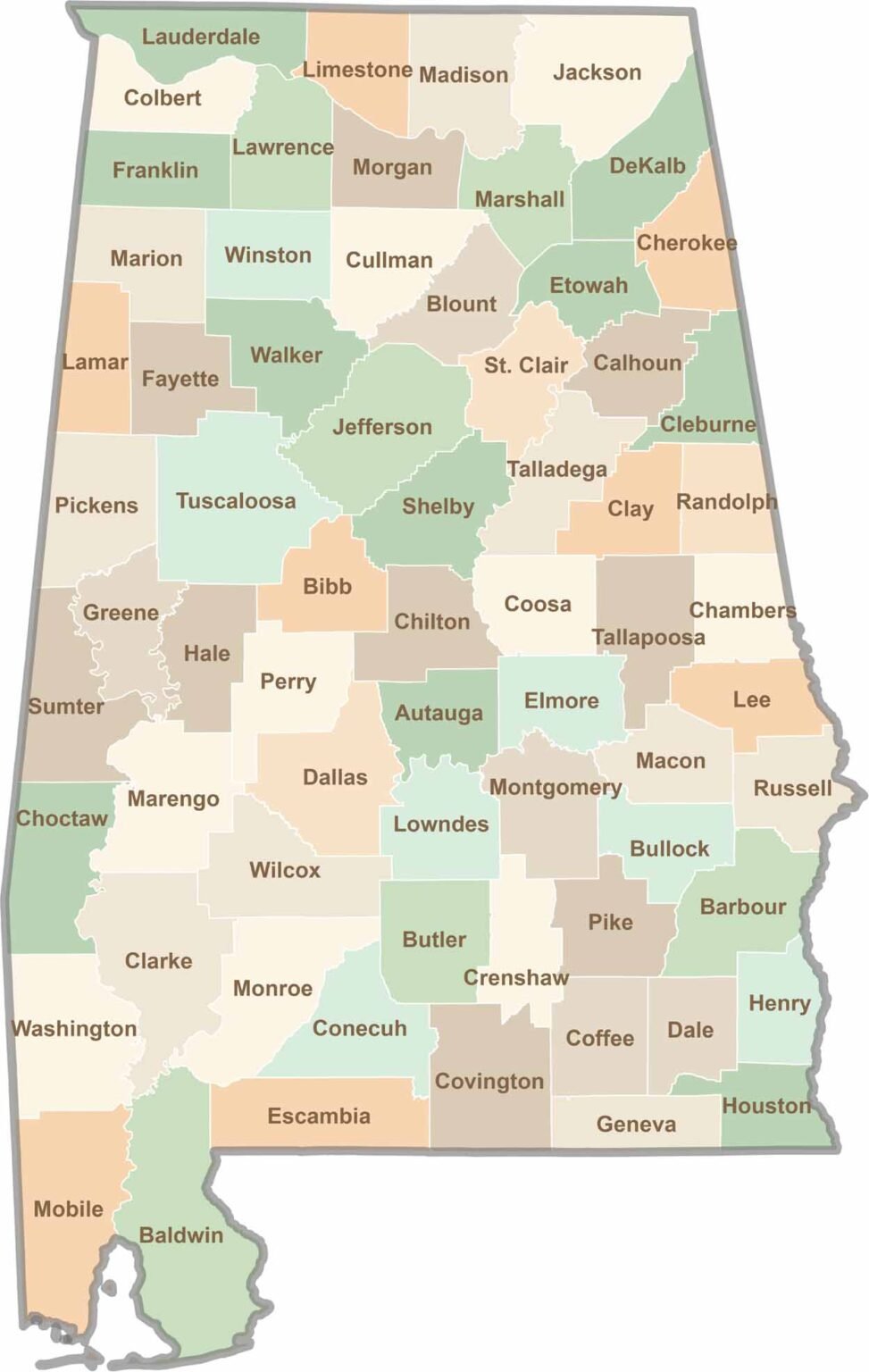 Montgomery County Map Alabama US County Maps Alabama County Map 973x1536