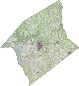 Anderson County Topographic Map South Carolina