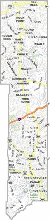 Apache County Map Arizona