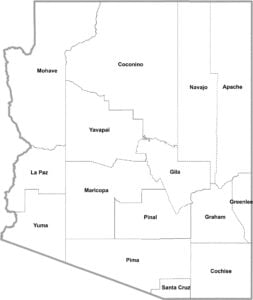 Arizona Simple County Map