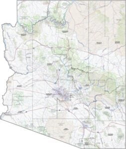 Arizona Topographic County Map