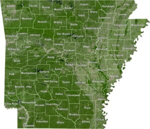 Arkansas Satellite County Map