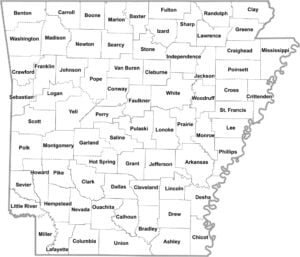 Arkansas Simple County Map