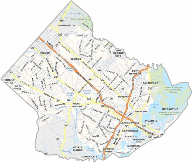 Ocean County Map, New Jersey - US County Maps