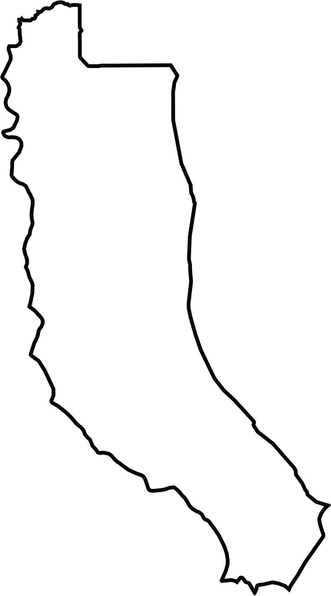Calvert County Outline Map Maryland