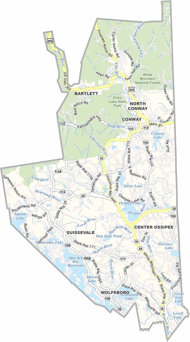 Carroll County Map New Hampshire