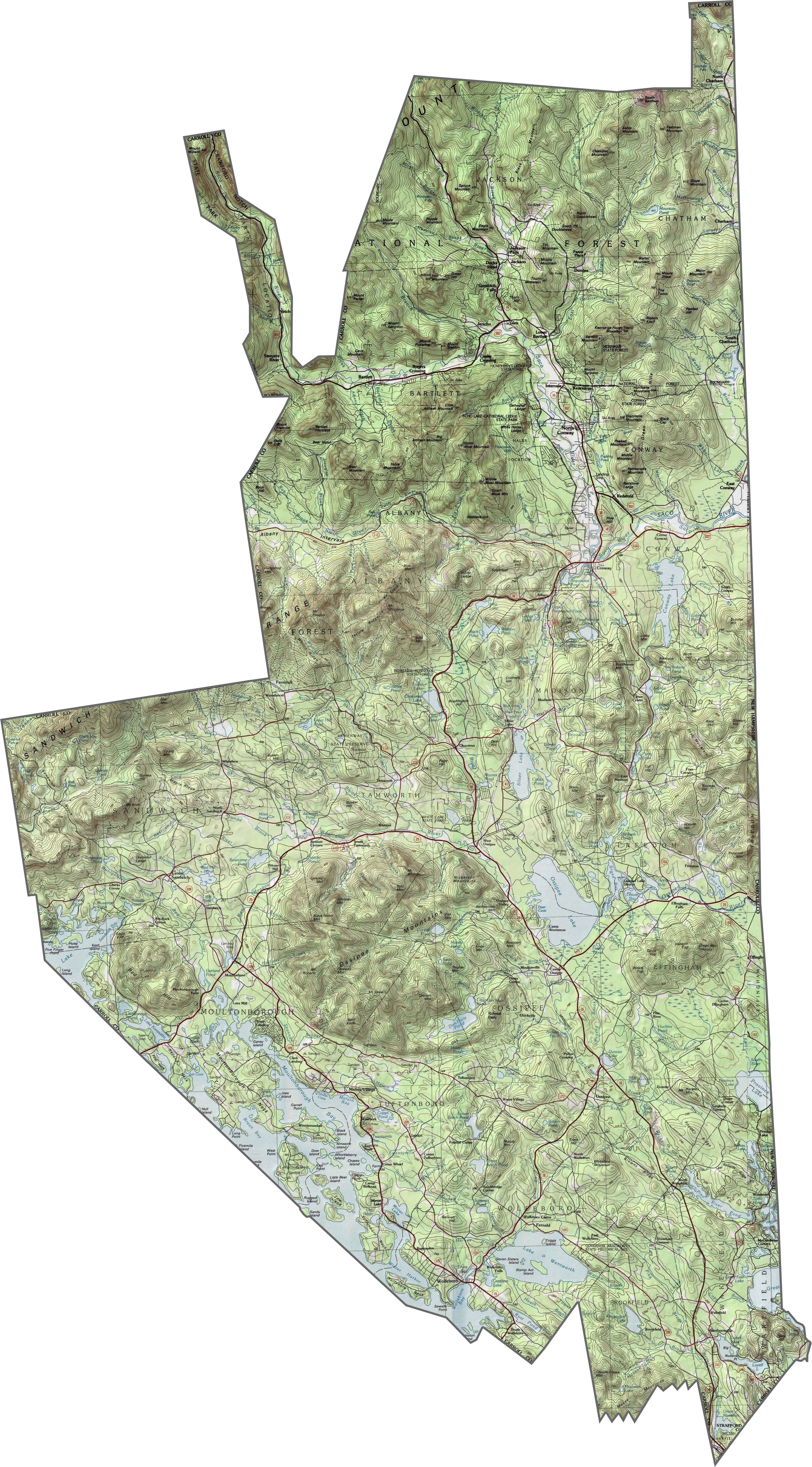 Carroll County Topographic Map New Hampshire