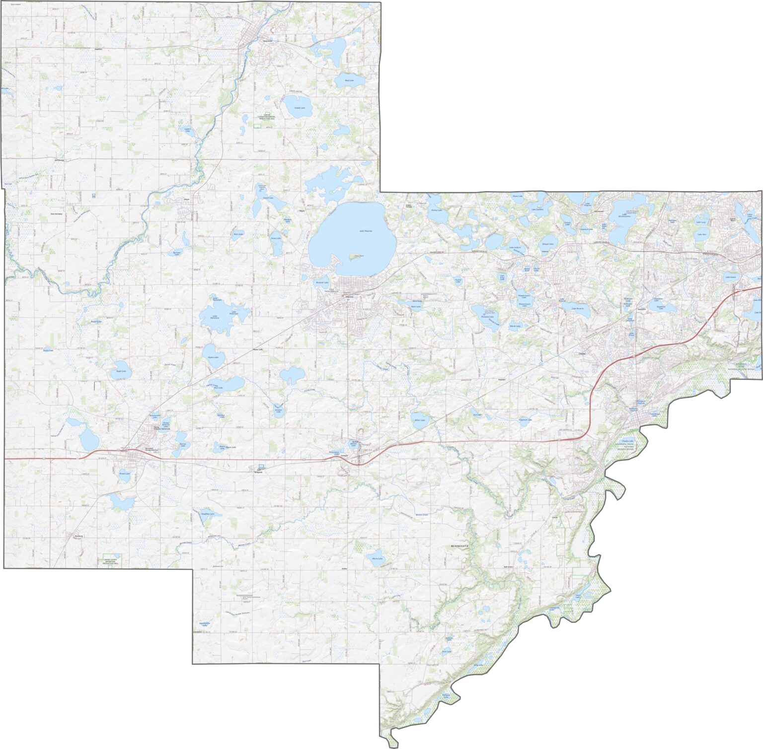 Carver County Map, Minnesota - US County Maps