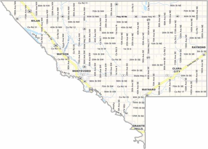 Chippewa County Map Minnesota US County Maps