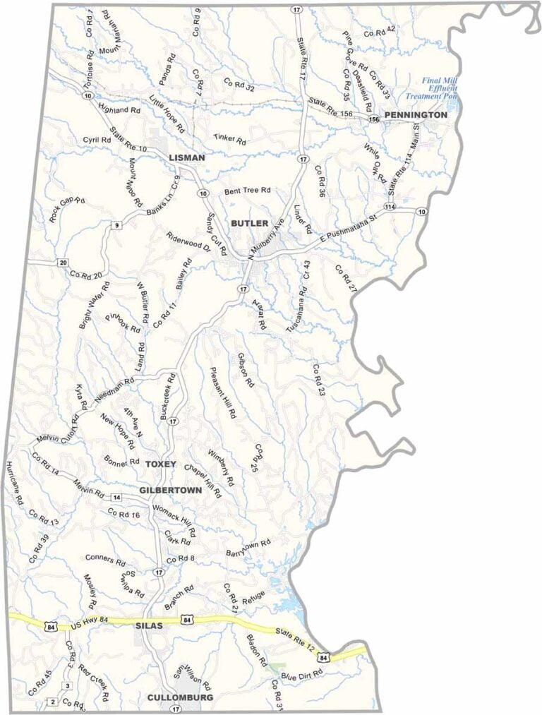 Choctaw County Map Alabama
