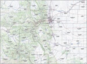 Colorado Topographic County Map