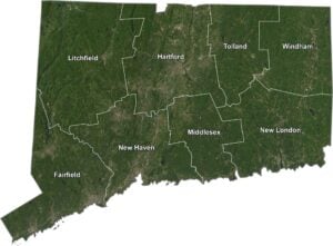 Connecticut Satellite County Map