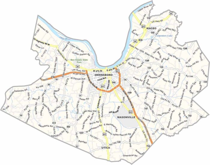 Daviess County Map, Kentucky