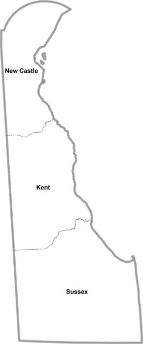 Delaware Simple County Map