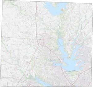 Denton County Road Map Texas