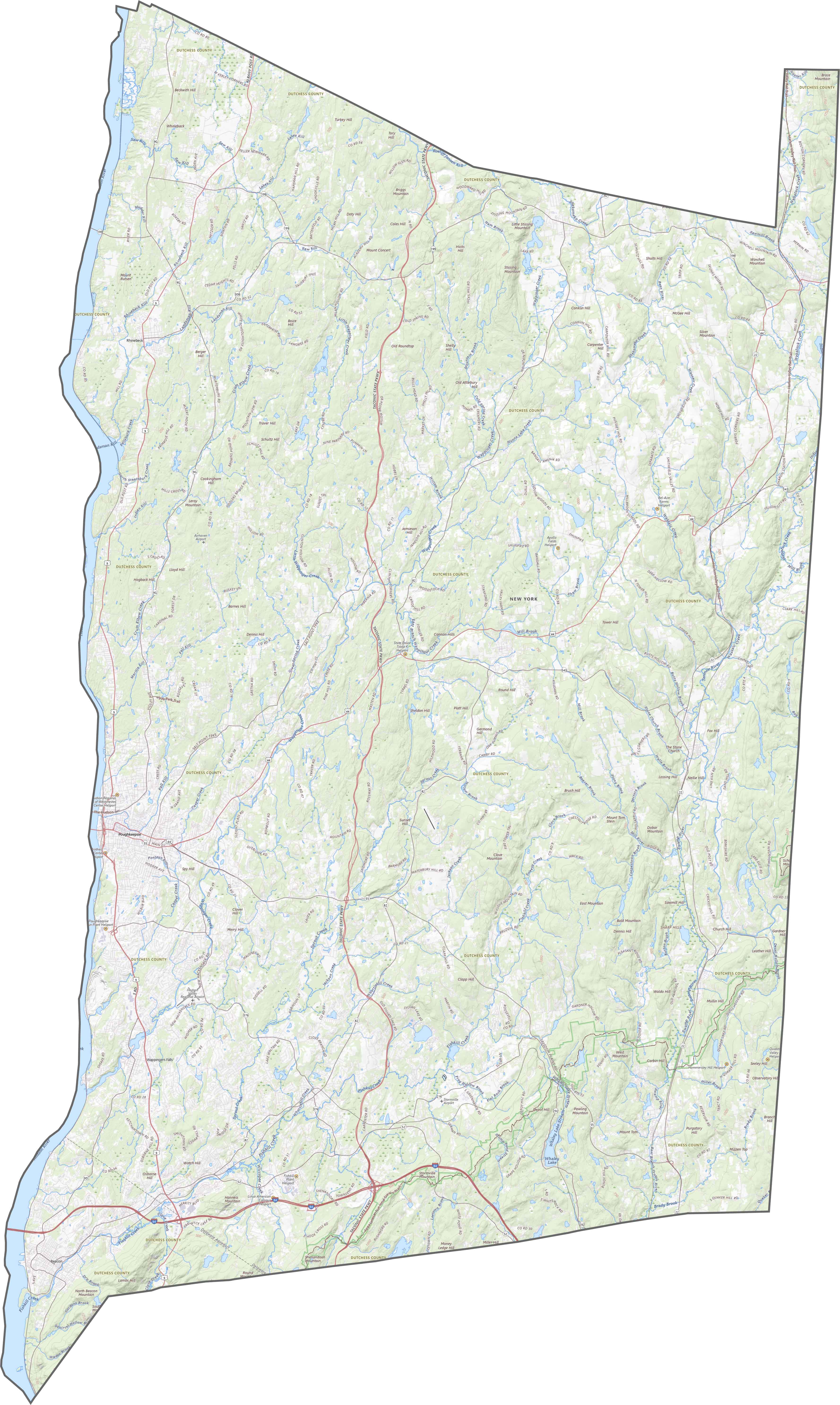 Dutchess County Road Map New York