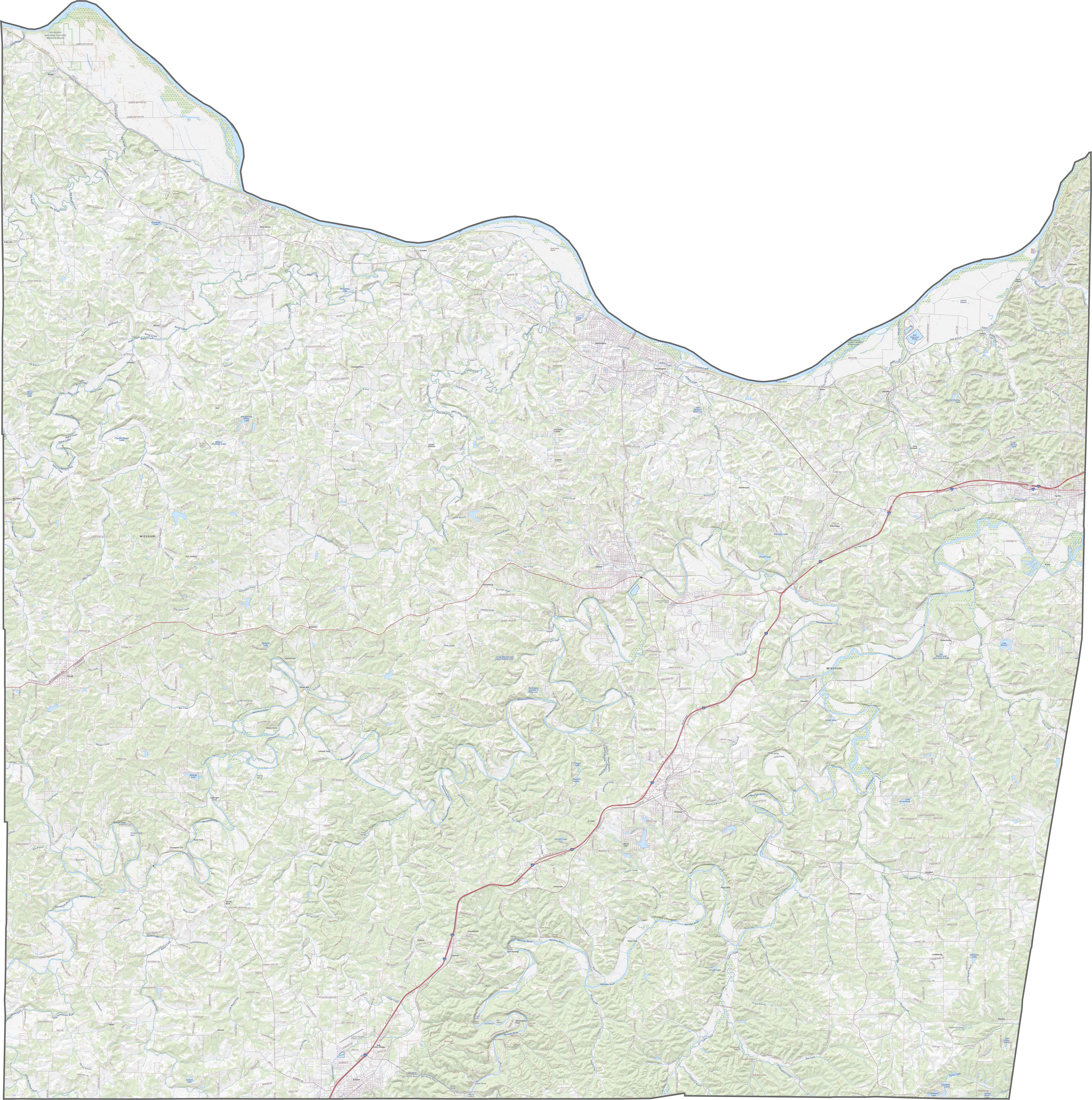 Franklin County Road Map Missouri