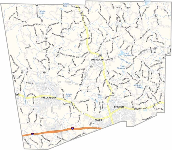 Haralson County Map Georgia US County Maps