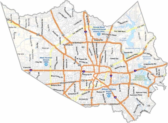 Harris County Map Texas