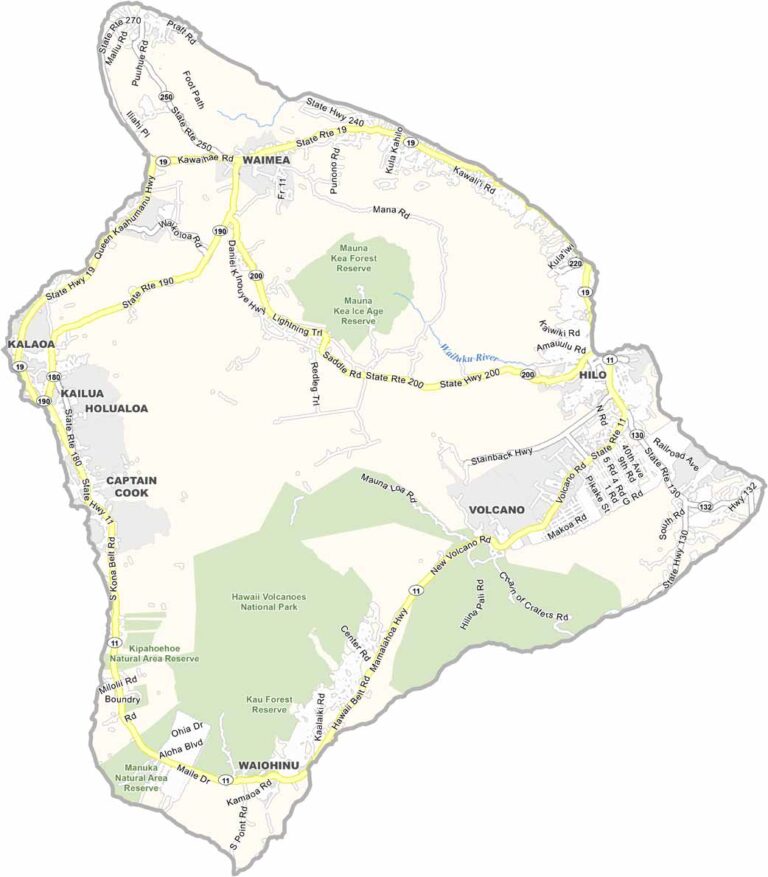 Kauai County Map, Hawaii - US County Maps