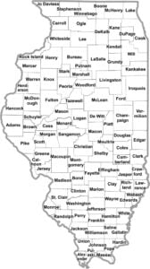 Illinois Simple County Map