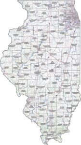 Illinois Topographic County Map