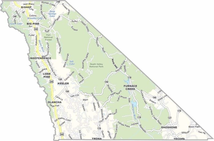 Inyo County Map California