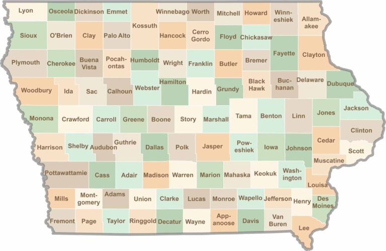 Iowa County Map - US County Maps