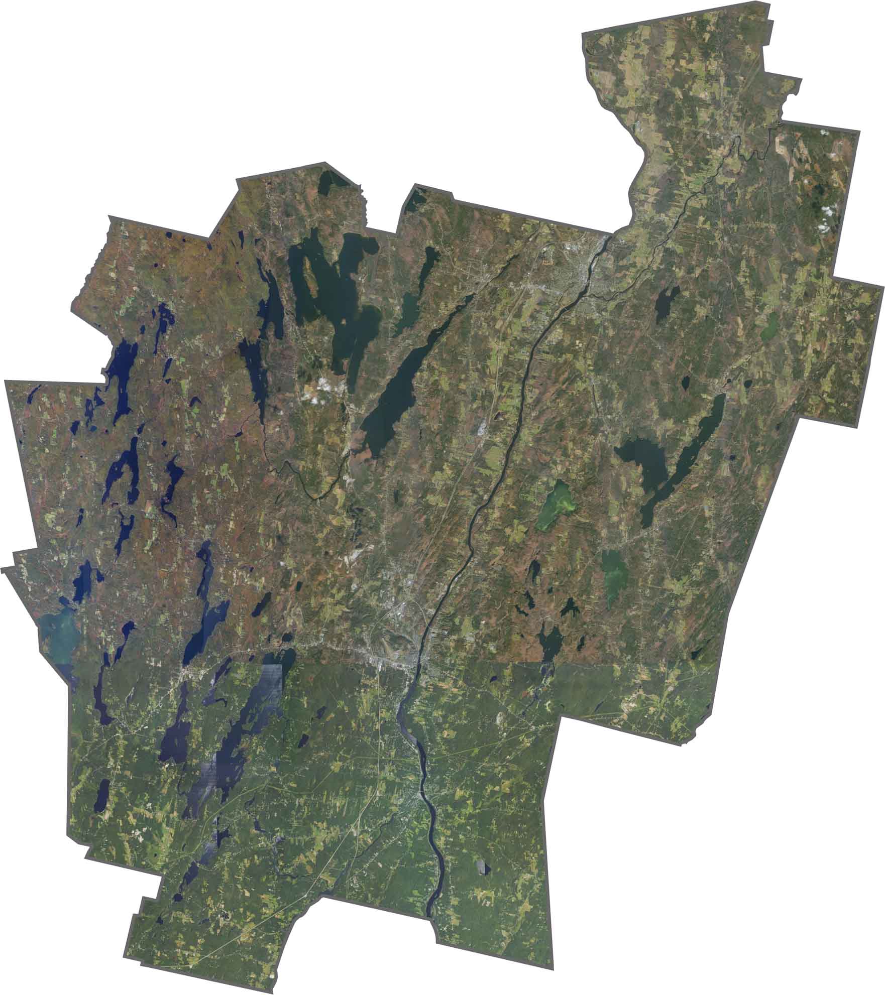 Kennebec County Satellite Map Maine