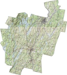 Kennebec County Topographic Map Maine