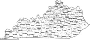 Kentucky Simple County Map