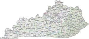 Kentucky Topographic County Map