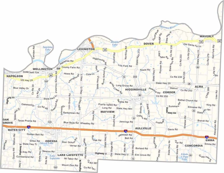 Lafayette County Map, Missouri - US County Maps