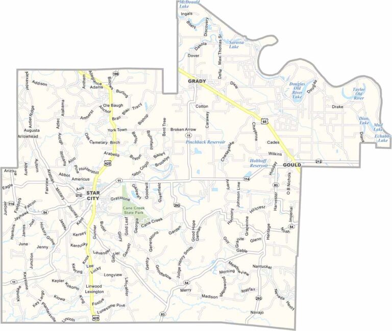 Lincoln County Map, Arkansas - US County Maps
