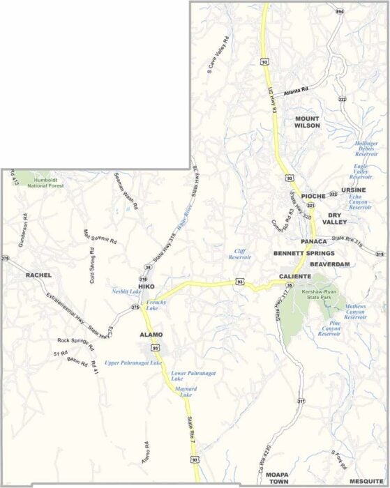 Lincoln County Map Nevada