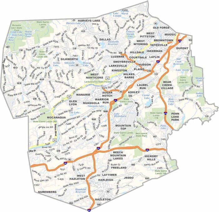 Lackawanna County Map, US County Maps