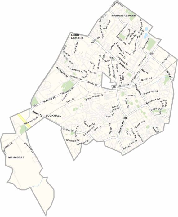 Manassas City Map, Virginia - US County Maps