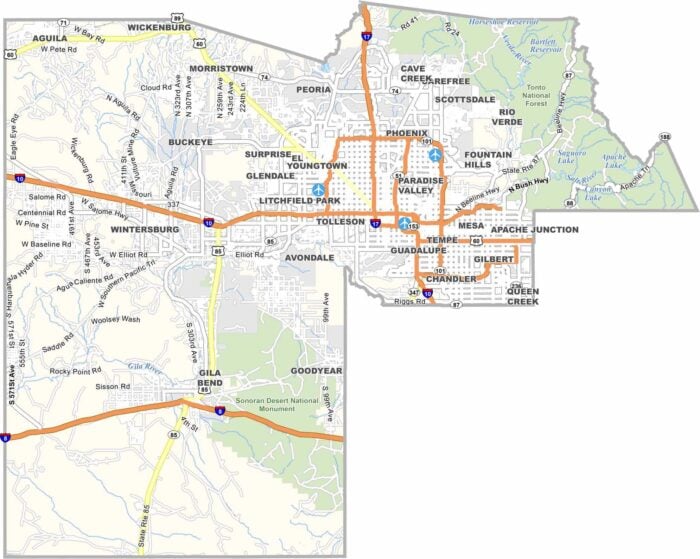 Maricopa County Map Arizona