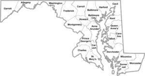 Maryland Simple County Map