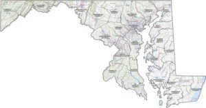 Maryland Topographic County Map