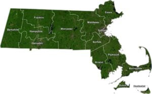 Massachusetts Satellite County Map