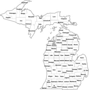 Michigan Simple County Map