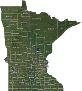 Minnesota Satellite County Map