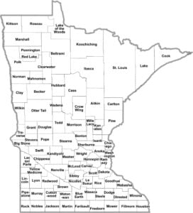 Minnesota Simple County Map