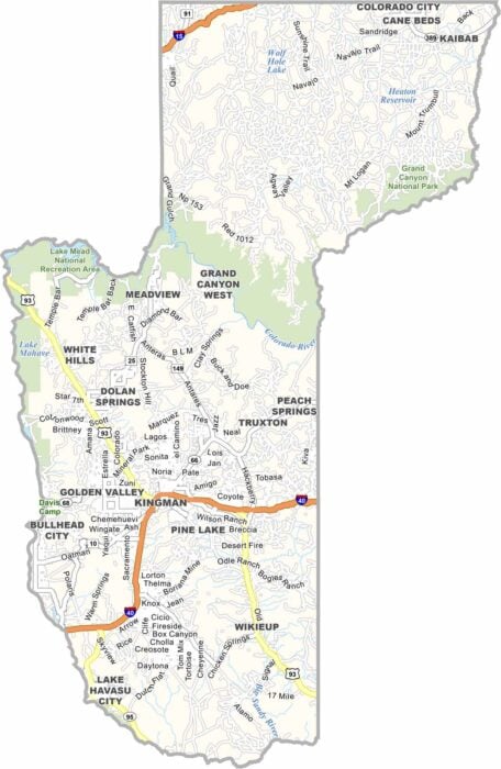 Mohave County Map Arizona