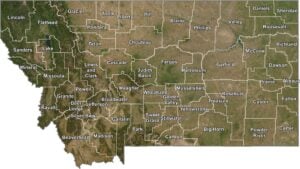 Montana Satellite County Map