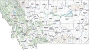 Montana Topographic County Map