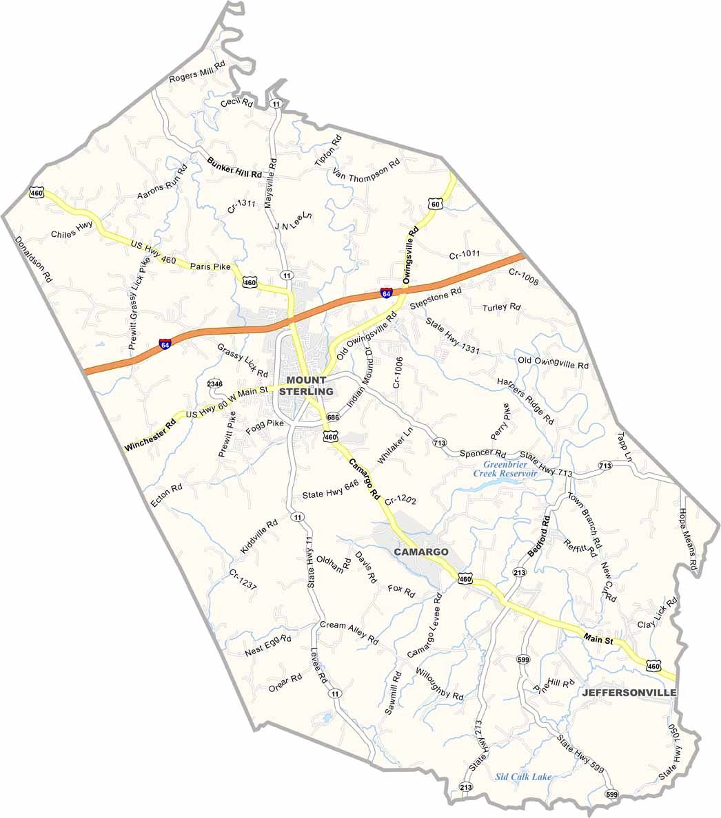 Montgomery County Map Kentucky