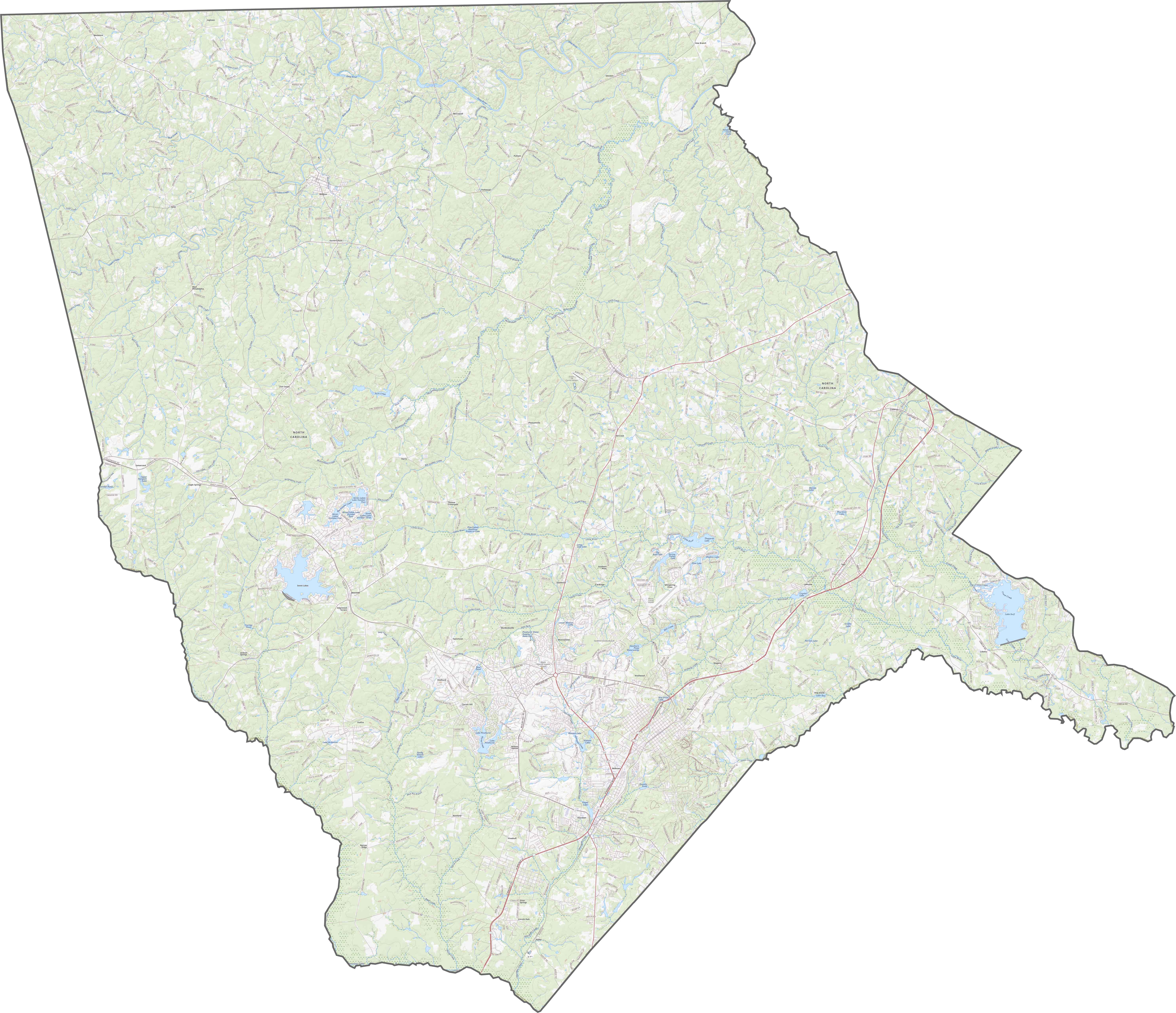 Moore County Road Map North Carolina