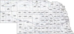 Nebraska Topographic County Map